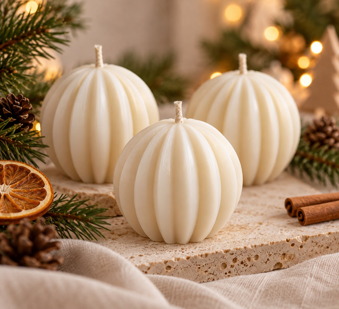 Christbaumkugel-Kerze aus Soja- & Rapswachs