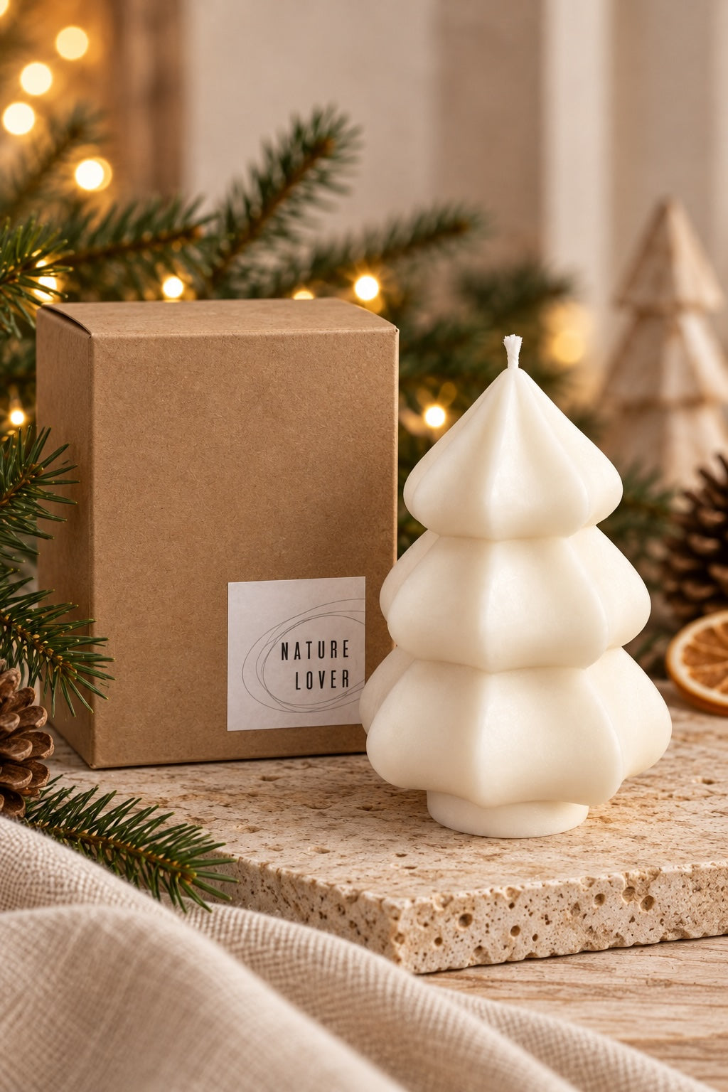 Christbaum-Kerze aus Soja- & Rapswachs