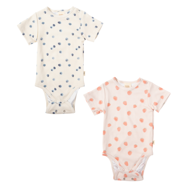 Kurzarmbody aus Bio Baumwolle in 2 Farben