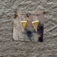 Handgefertigte Ohrringe aus Porzellan - weiß