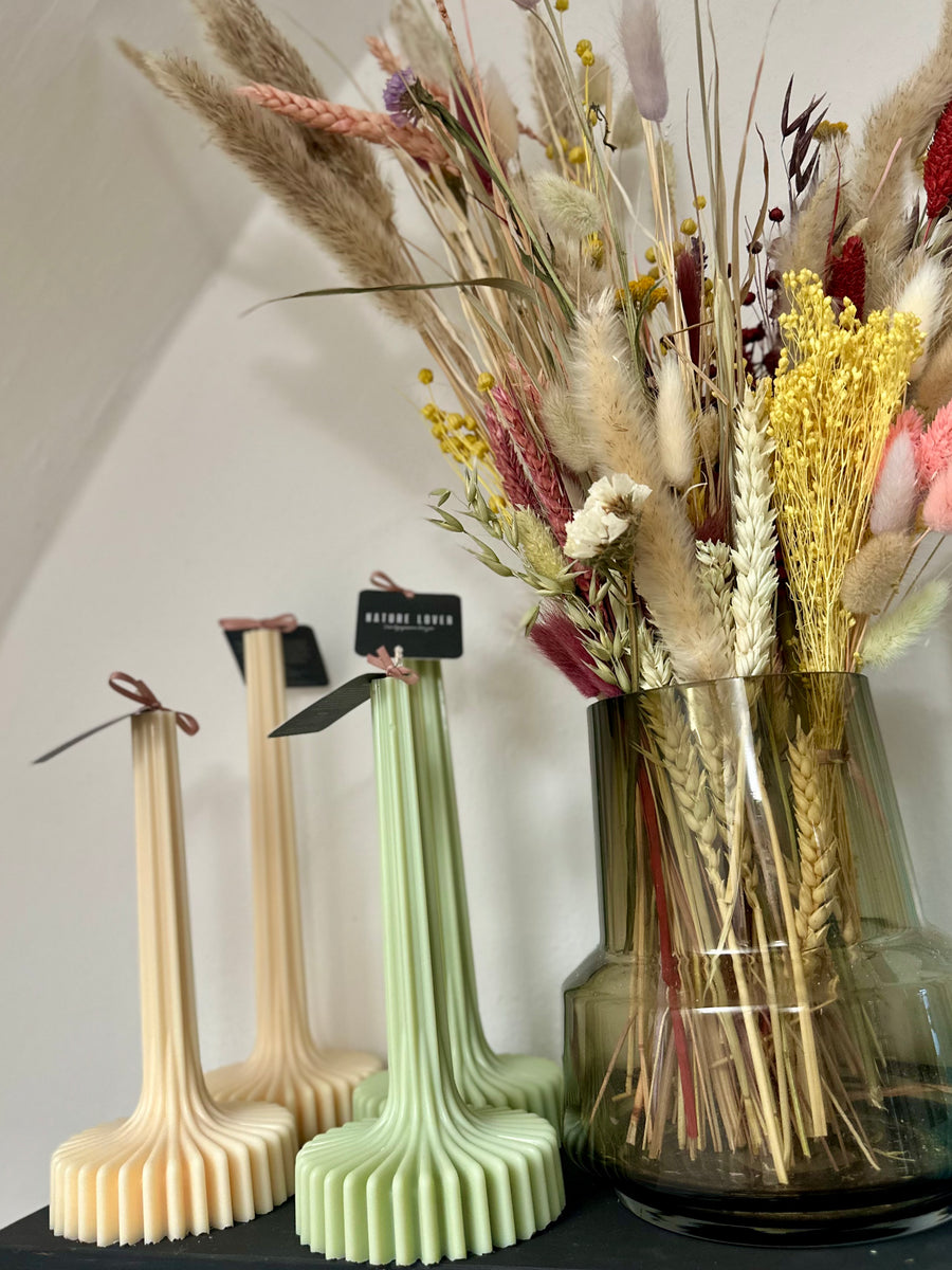 Geometrische Stabkerze aus Rapswachs