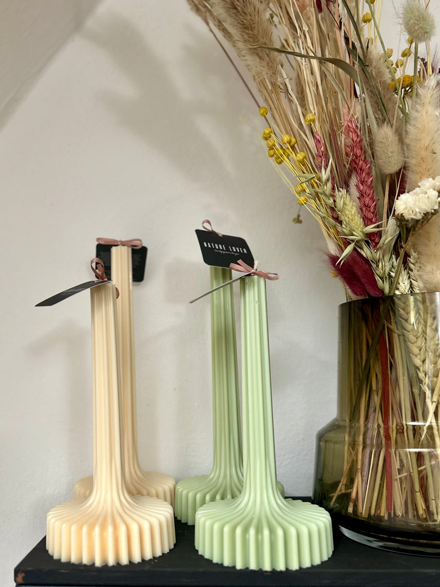 Geometrische Stabkerze aus Rapswachs