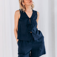 Ärmelloser Top aus Leinen "Luise"