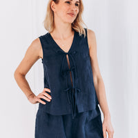 Ärmelloser Top aus Leinen "Luise"