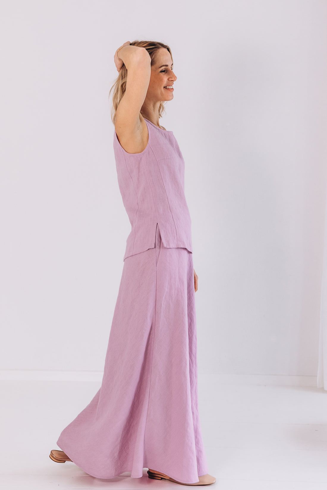 Bodenlanger Rock aus Leinen "Lina"