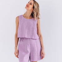 Kurze Leinenshorts "Iris"