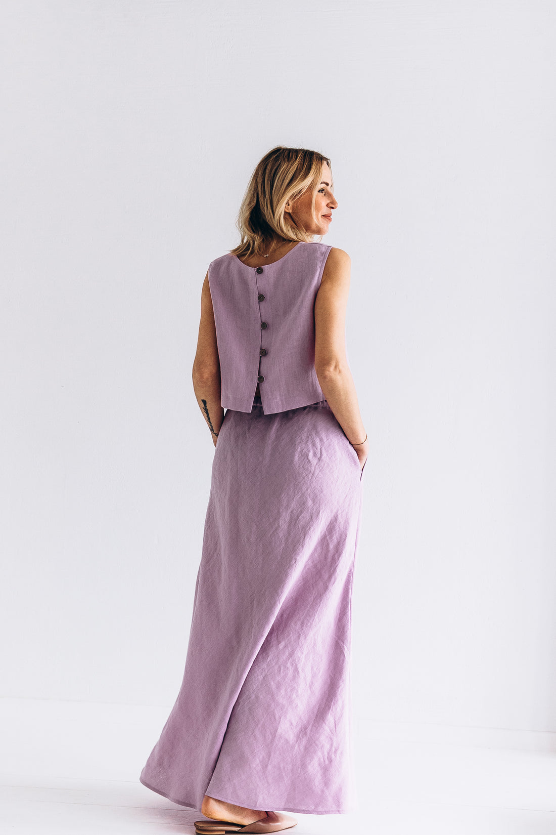 Bodenlanger Rock aus Leinen "Lina"