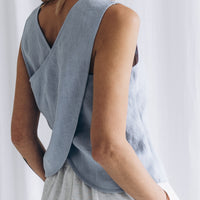 Leinentop mit überkreuztem Rücken "Vicky"