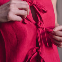 Ärmelloses Leinen Top "Luise" mit Bindebänder - The Baltic Shop