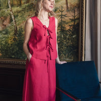 Ärmelloses Leinen Top "Luise" mit Bindebänder - The Baltic Shop