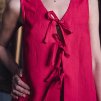 Ärmelloses Leinen Top "Luise" mit Bindebänder - The Baltic Shop