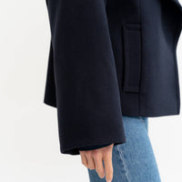 Boxy Mantel in Tiefseeblau