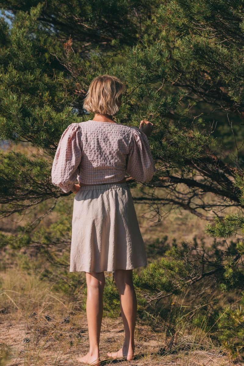 Beiger Rock aus Leinen - The Baltic Shop