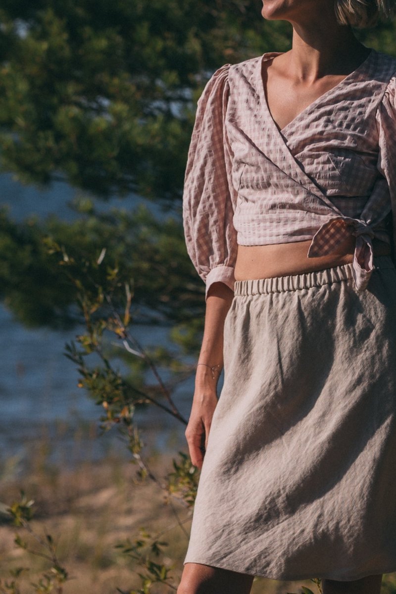 Beiger Rock aus Leinen - The Baltic Shop