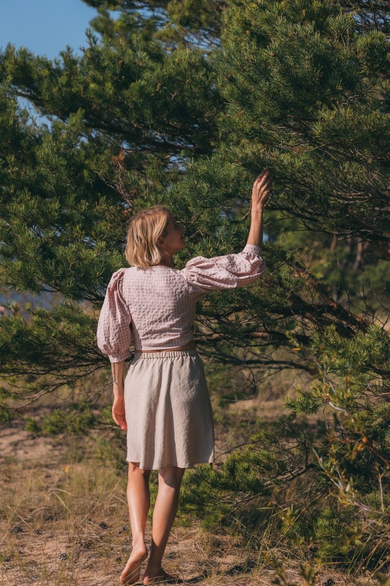 Beiger Rock aus Leinen - The Baltic Shop