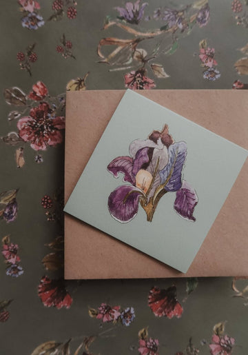 Blaue Iris - kleine flache Karte - The Baltic Shop