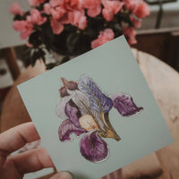 Blaue Iris - kleine flache Karte - The Baltic Shop