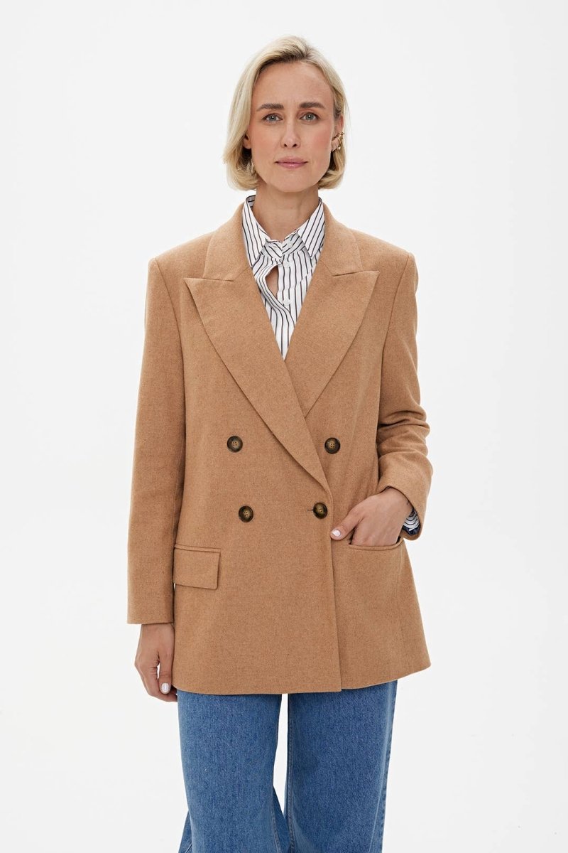 Blazer 'MILAN' - Premium - Wollmischung in Karamell - The Baltic Shop