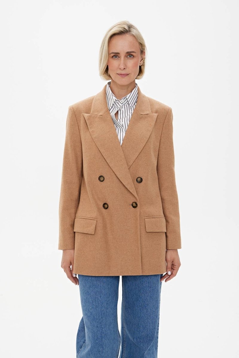 Blazer 'MILAN' - Premium - Wollmischung in Karamell - The Baltic Shop