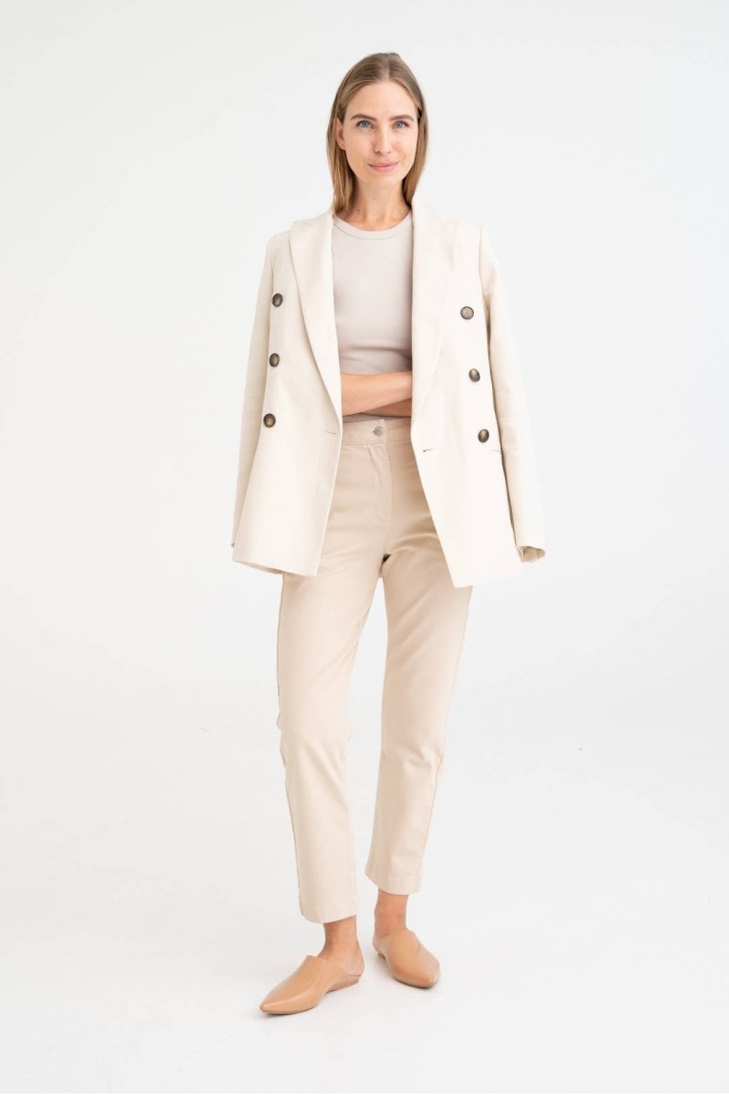 Blazer „SAN FRANCISCO“ - weiches, elfenbeinfarbenes Baumwoll - Leinen - The Baltic Shop