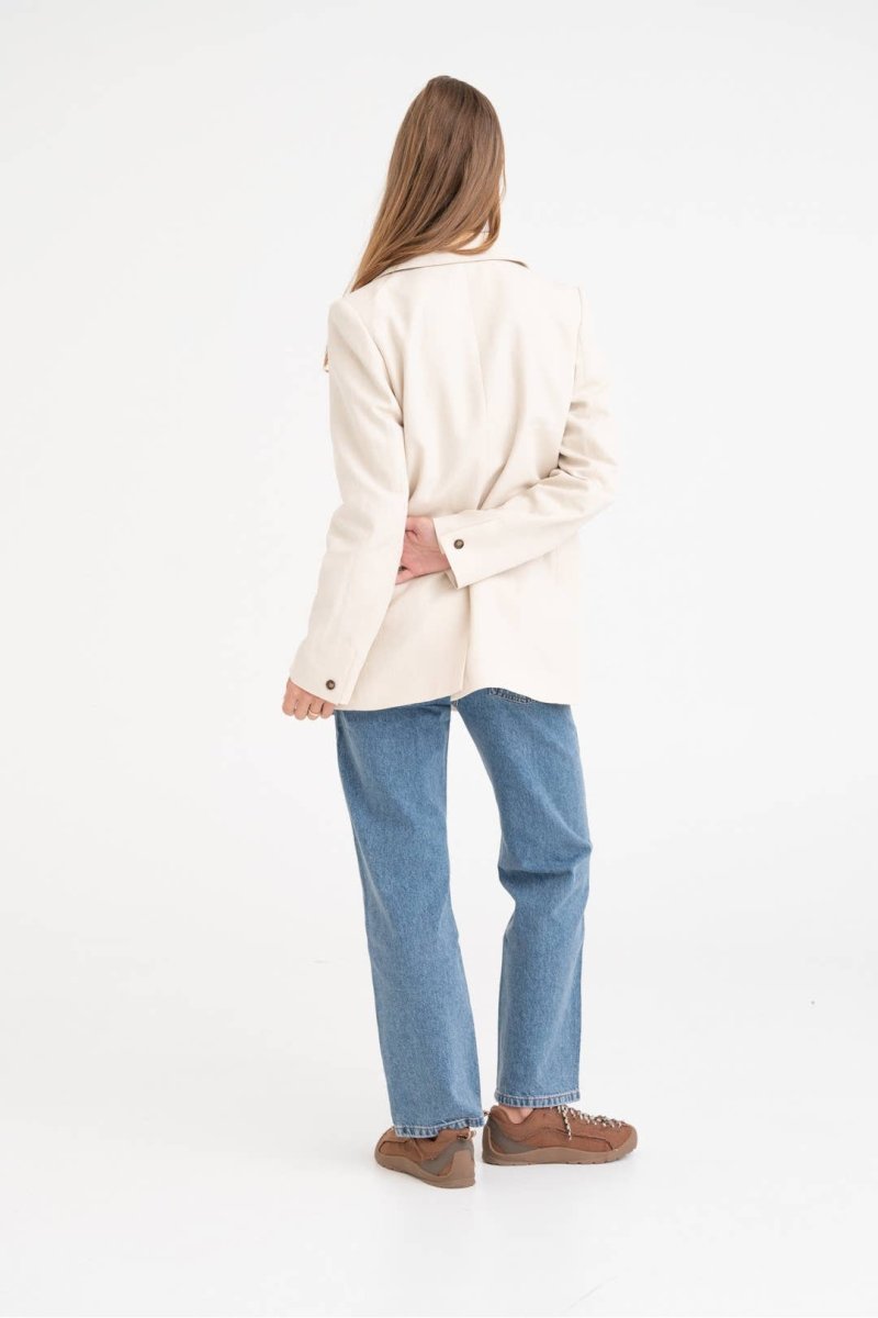 Blazer „SAN FRANCISCO“ - weiches, elfenbeinfarbenes Baumwoll - Leinen - The Baltic Shop