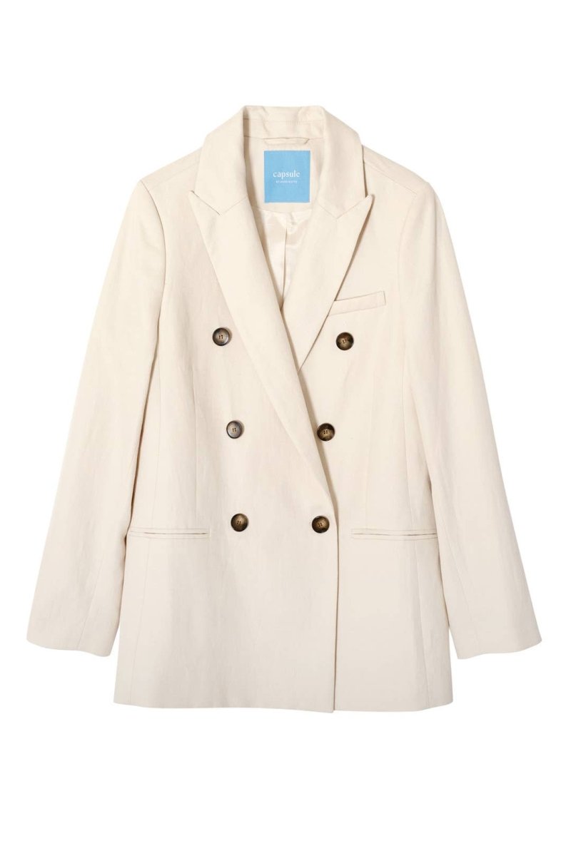 Blazer „SAN FRANCISCO“ - weiches, elfenbeinfarbenes Baumwoll - Leinen - The Baltic Shop