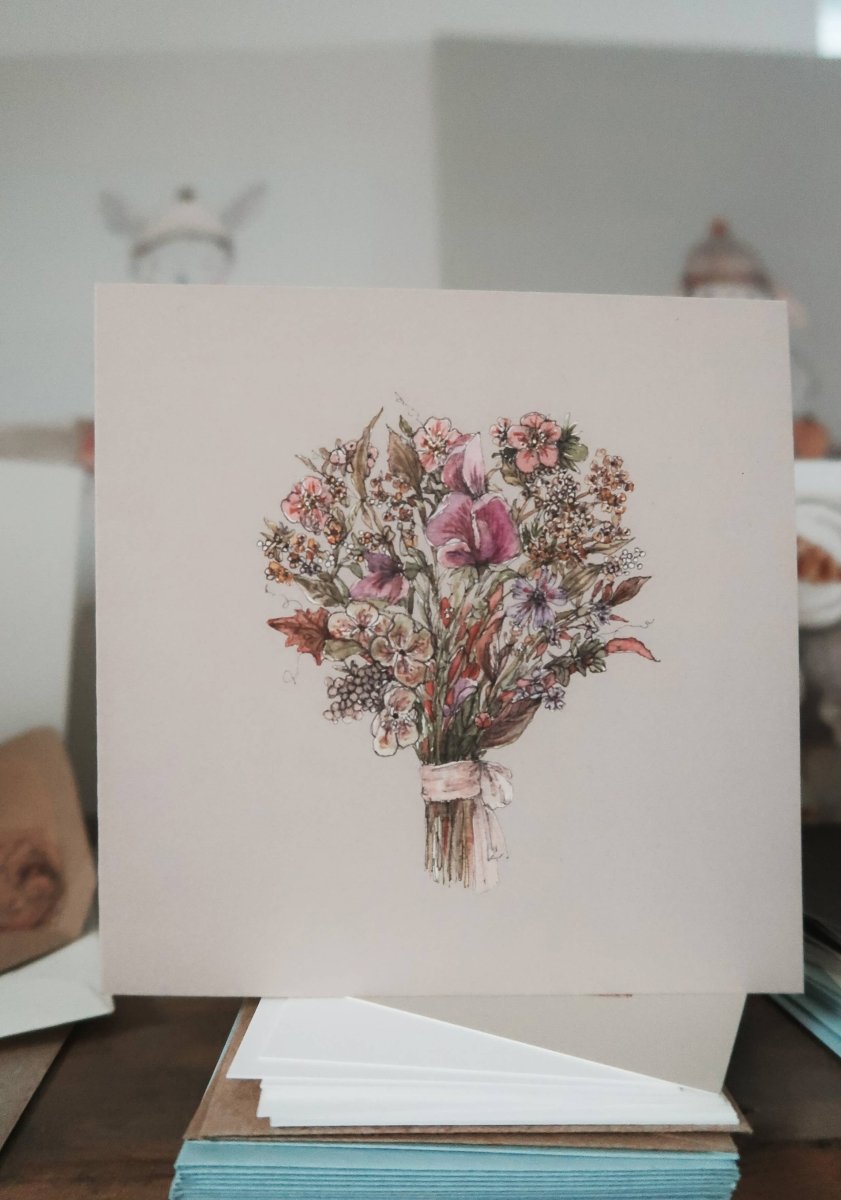 Blumenstrauß mit Duftwicken / Klappkarte - The Baltic Shop