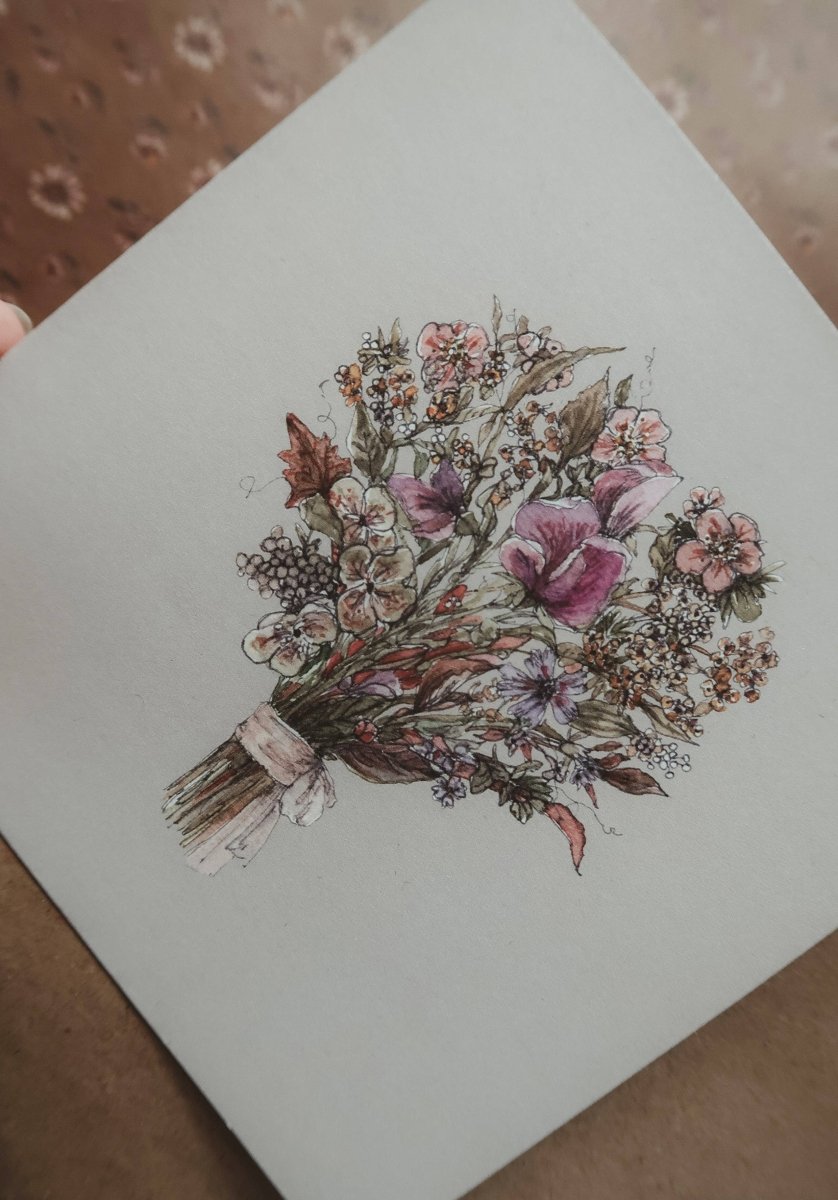 Blumenstrauß mit Duftwicken / Klappkarte - The Baltic Shop