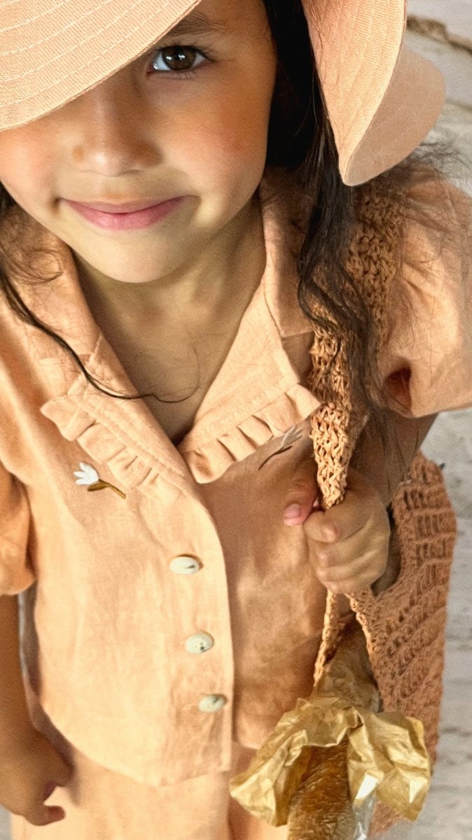 Bluse aus Leinen mit Puffärmel in 2 Farben - The Baltic Shop