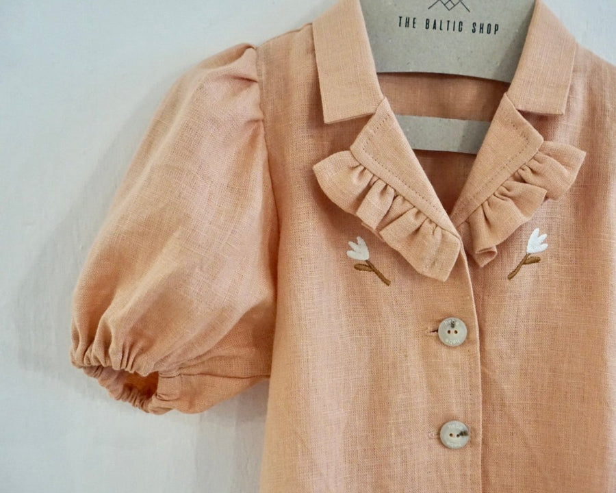 Bluse aus Leinen mit Puffärmel in 2 Farben - The Baltic Shop