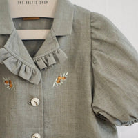 Bluse aus Leinen mit Puffärmel in 2 Farben - The Baltic Shop