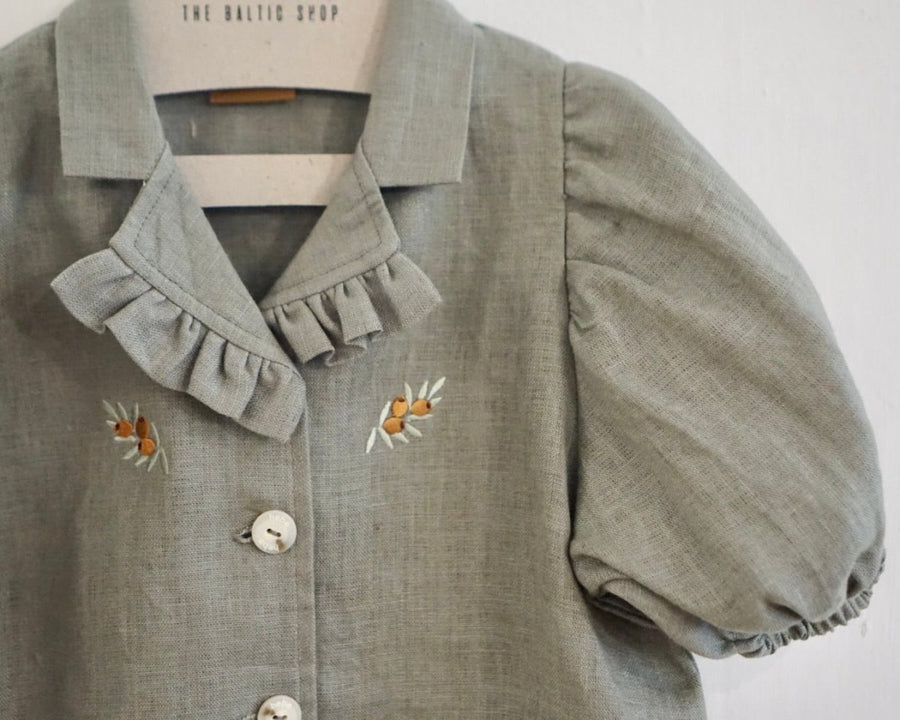 Bluse aus Leinen mit Puffärmel in 2 Farben - The Baltic Shop