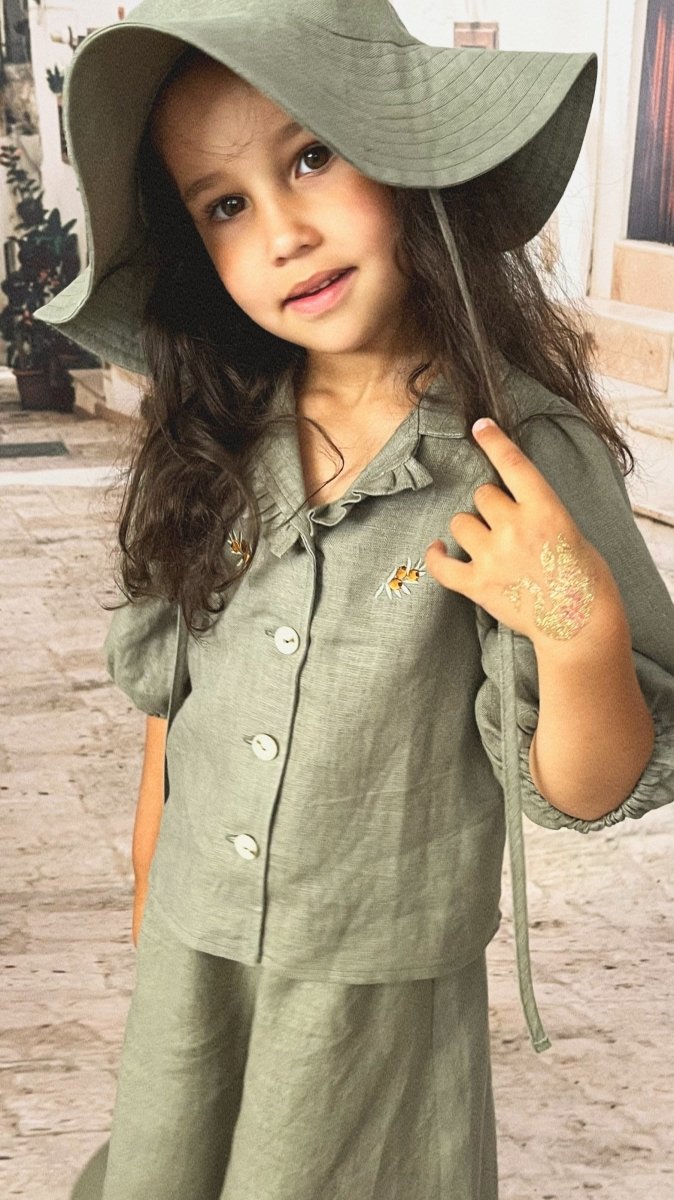 Bluse aus Leinen mit Puffärmel in 2 Farben - The Baltic Shop