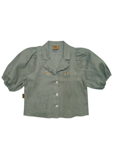 Bluse aus Leinen mit Puffärmel in 2 Farben - The Baltic Shop