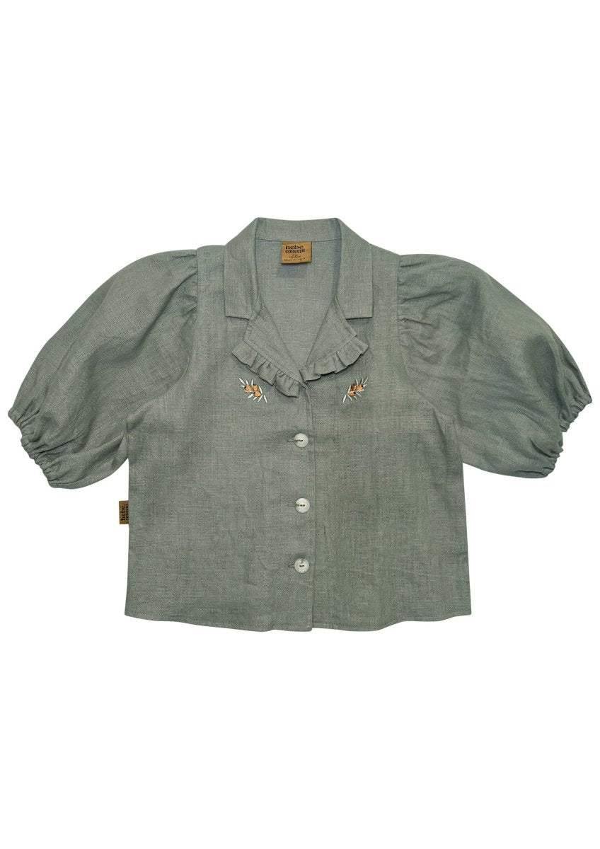 Bluse aus Leinen mit Puffärmel in 2 Farben - The Baltic Shop