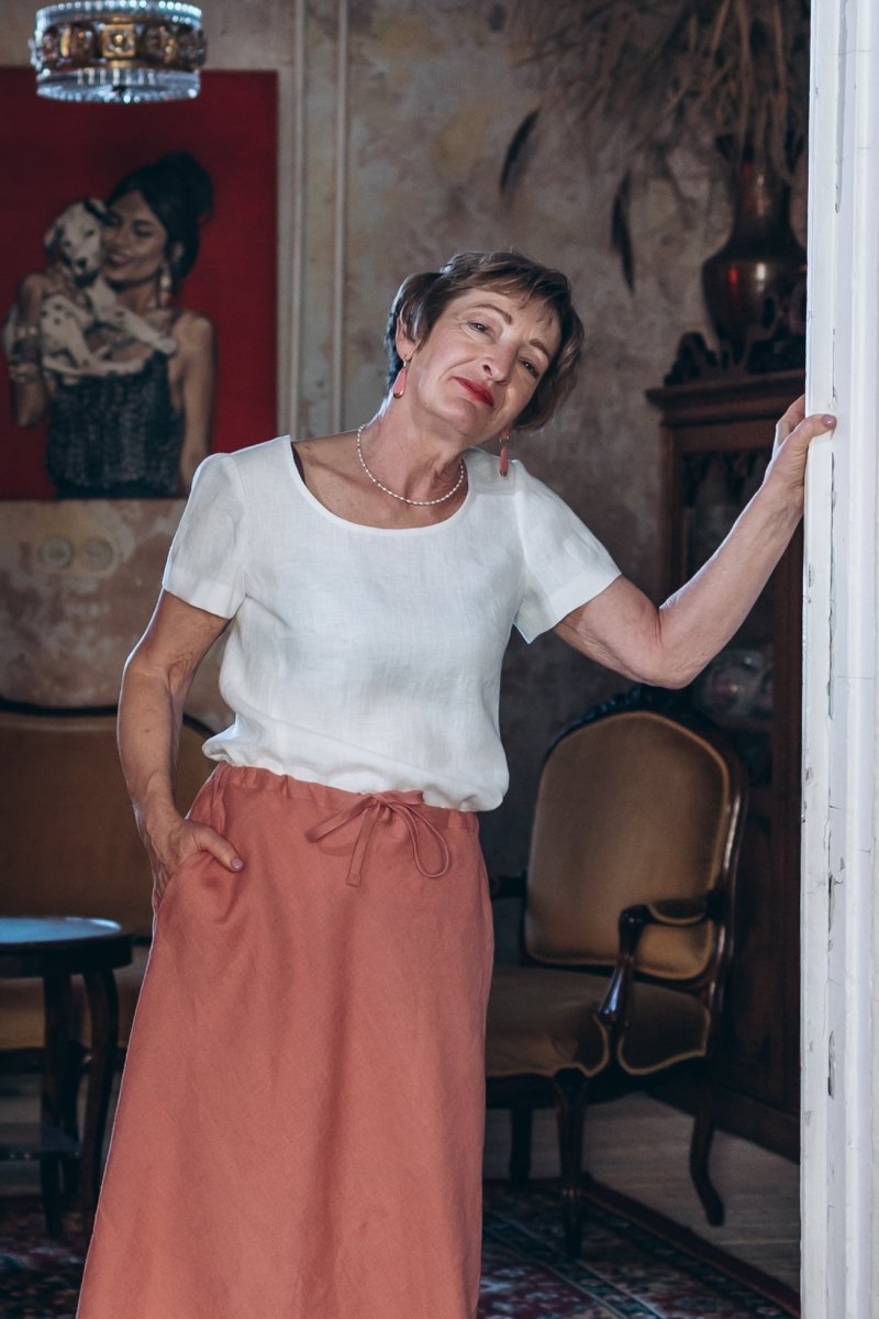 Bodenlanger Rock aus Leinen "Lina" - The Baltic Shop