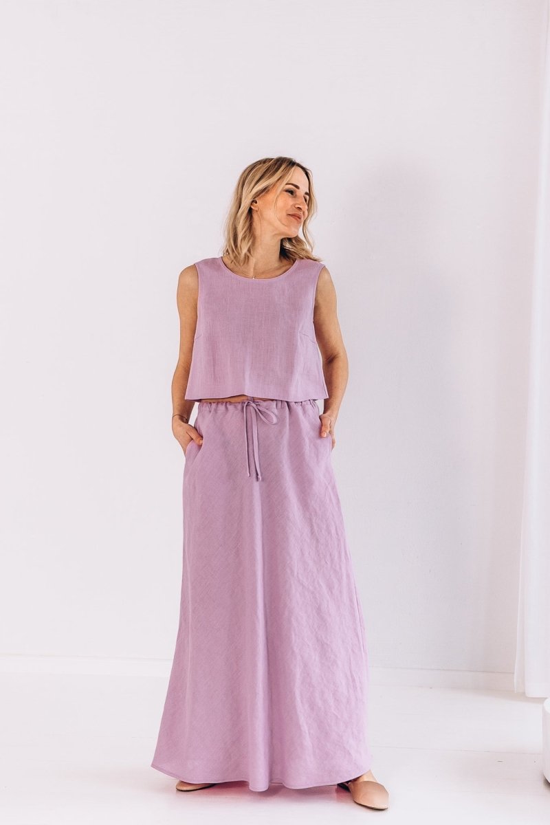 Bodenlanger Rock aus Leinen "Lina" - The Baltic Shop