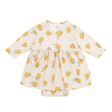 Bodykleid aus Bio Baumwolle mit Orangenmuster - The Baltic Shop