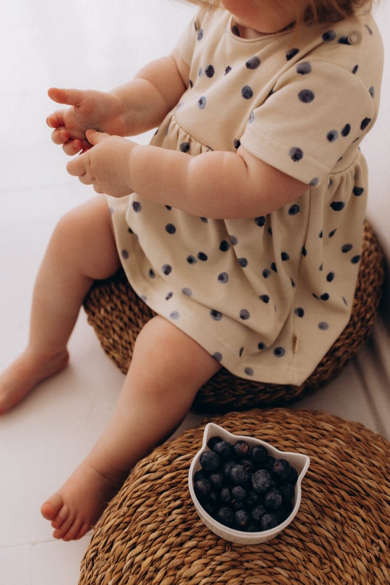 Bodykleid mit Blaubeeren aus Bio Baumwolle - The Baltic Shop