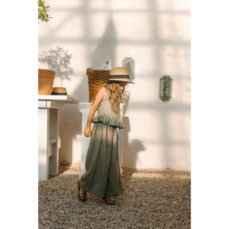 Breite Leinenhose in Khaki - The Baltic Shop