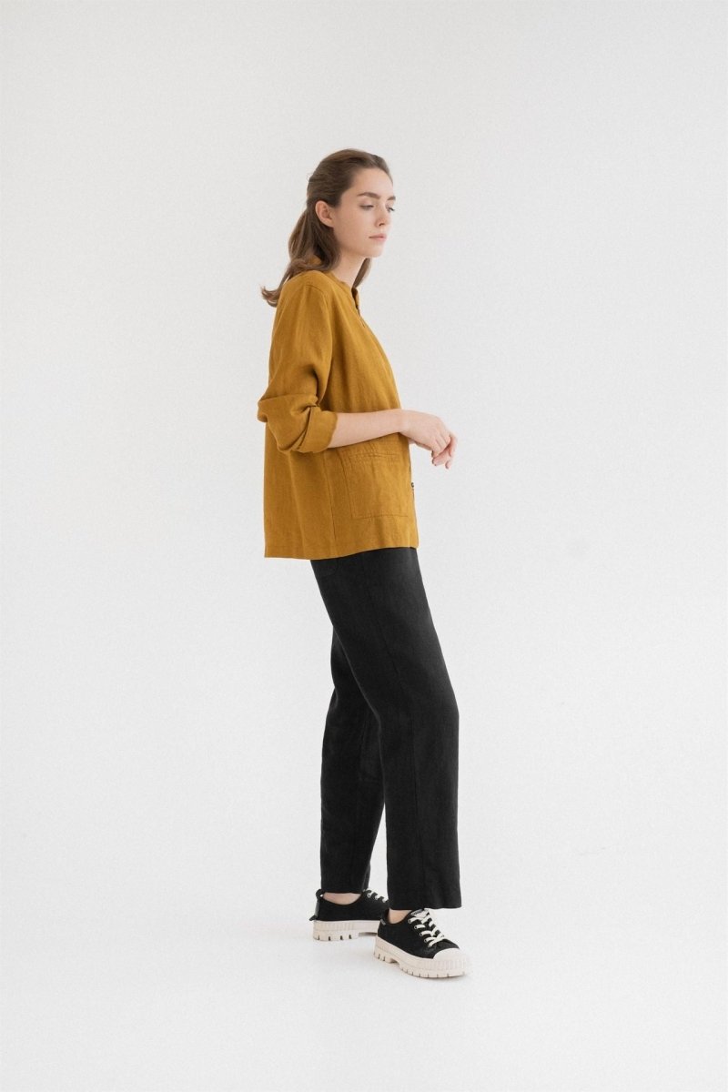 Cherry Tree Jacke aus Leinen in Bronze - The Baltic Shop