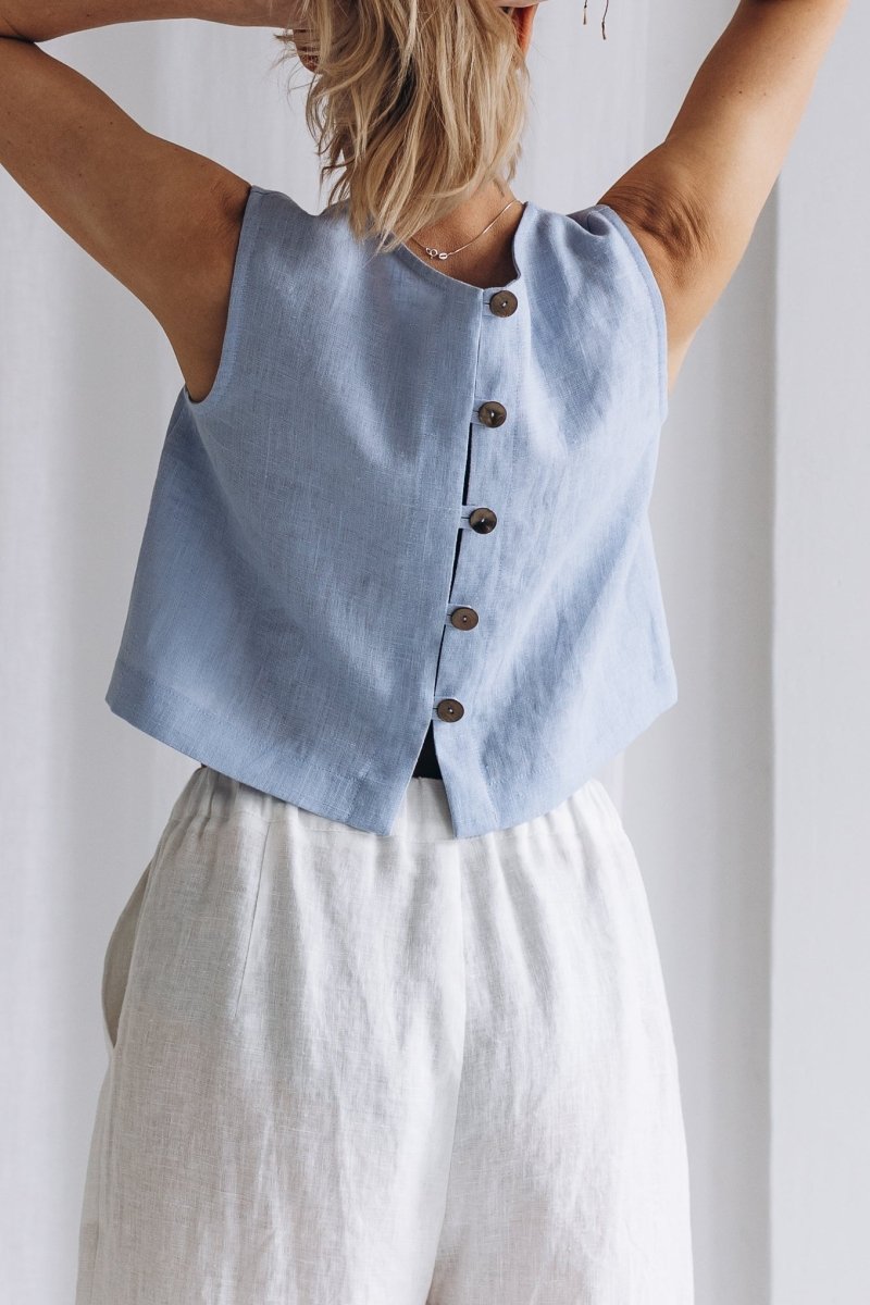 Crop Top aus Leinen "Julia" - The Baltic Shop