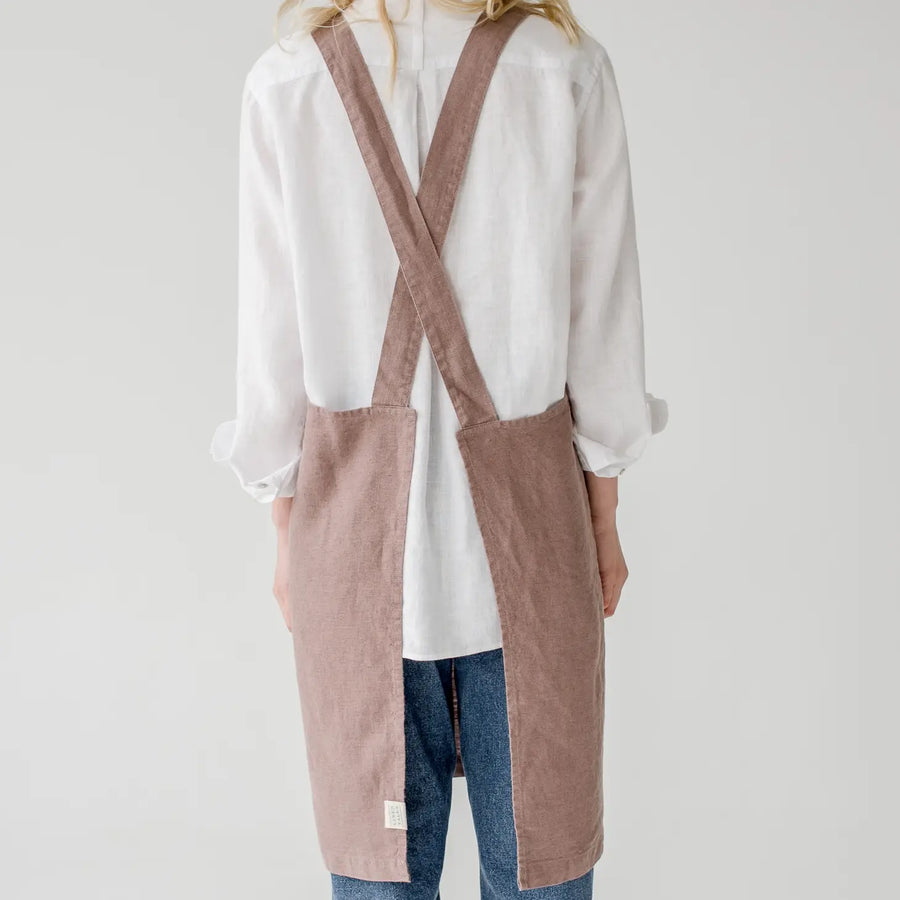 Crossback Latzschürze aus Leinen in viele Farben