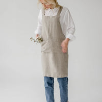 Crossback Latzschürze aus Leinen in viele Farben