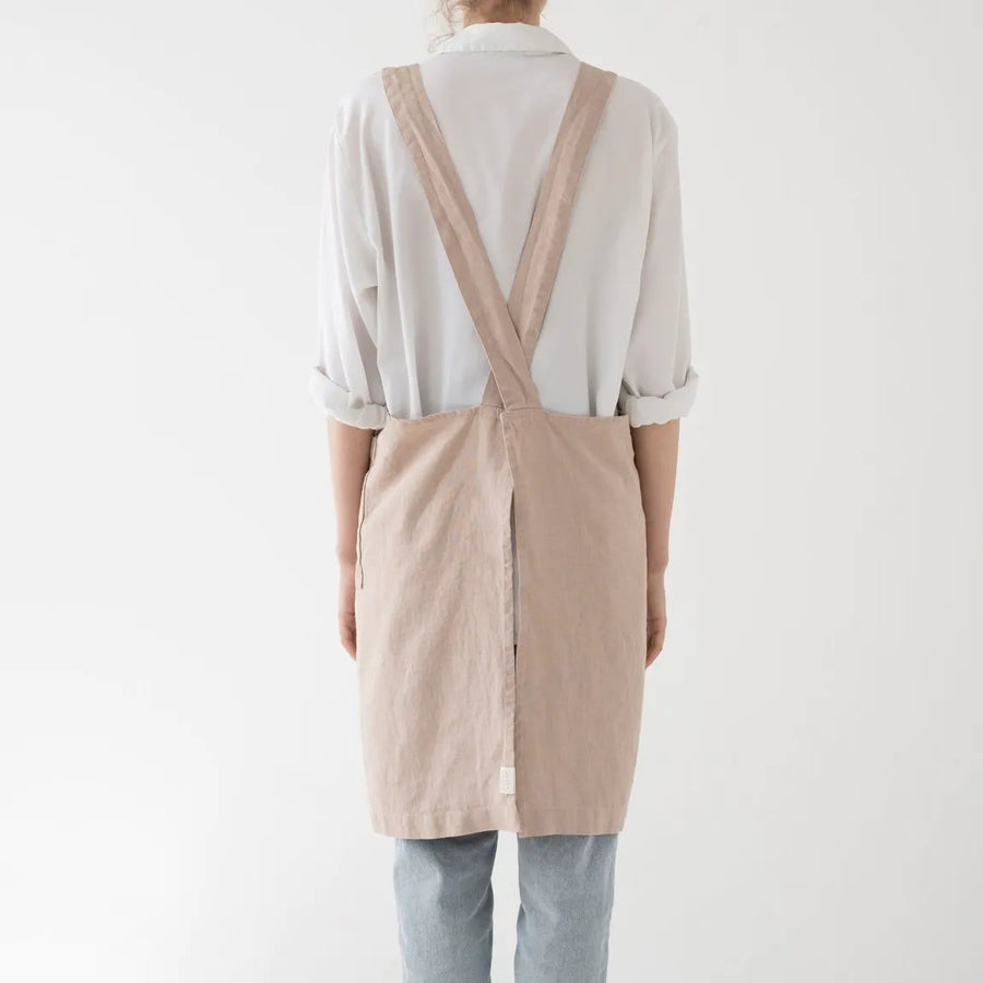 Crossback Latzschürze aus Leinen in viele Farben