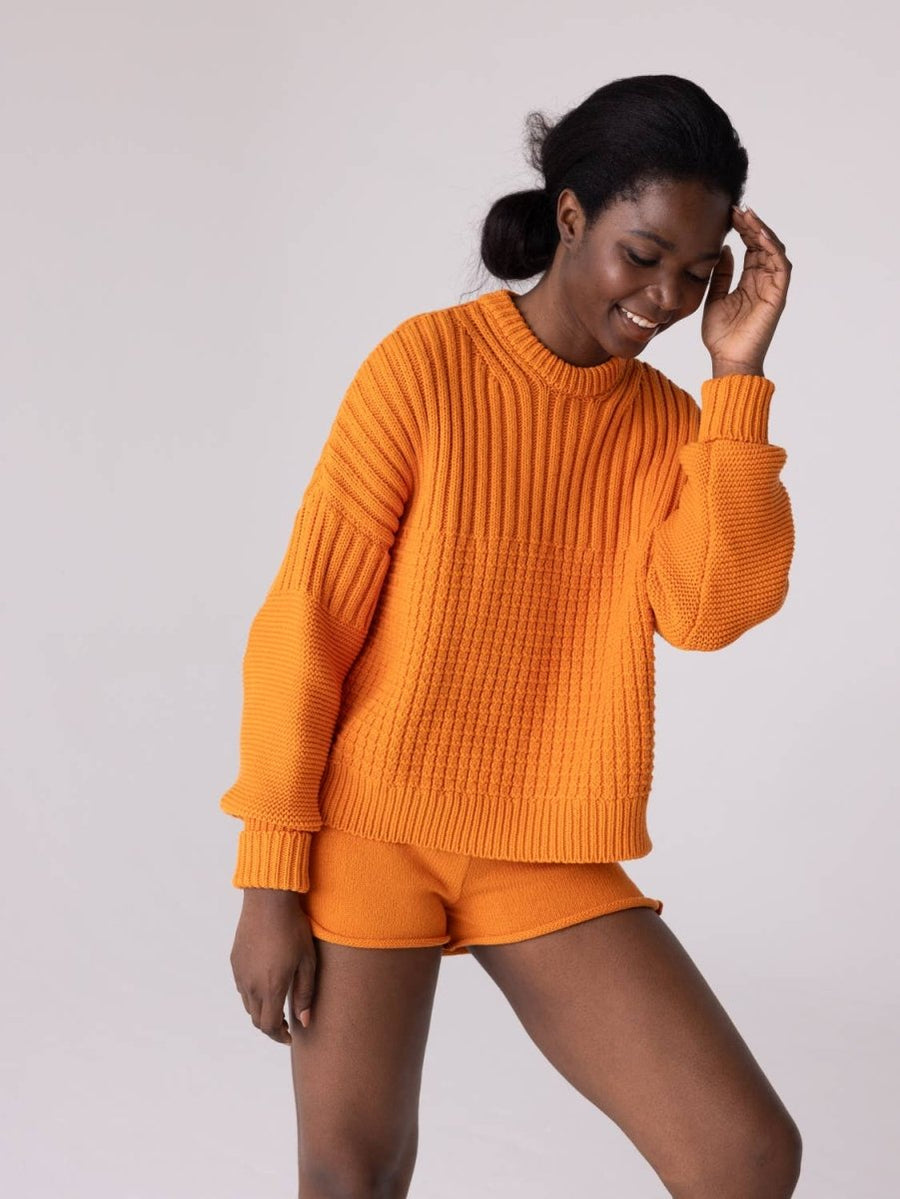 Delčia Pullover: 100% Baumwolle Pullover in Orange - The Baltic Shop