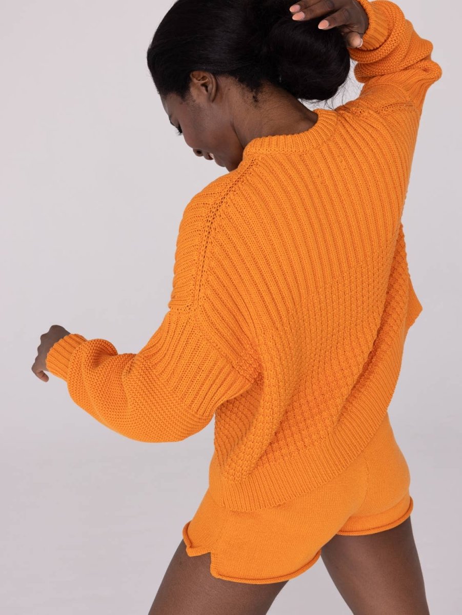 Delčia Pullover: 100% Baumwolle Pullover in Orange - The Baltic Shop