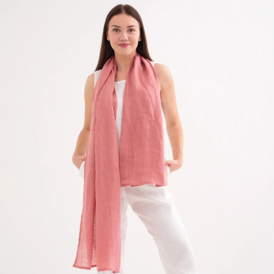 Dünner Leinenschal ohne Fransen in verschieden Farben - The Baltic Shop