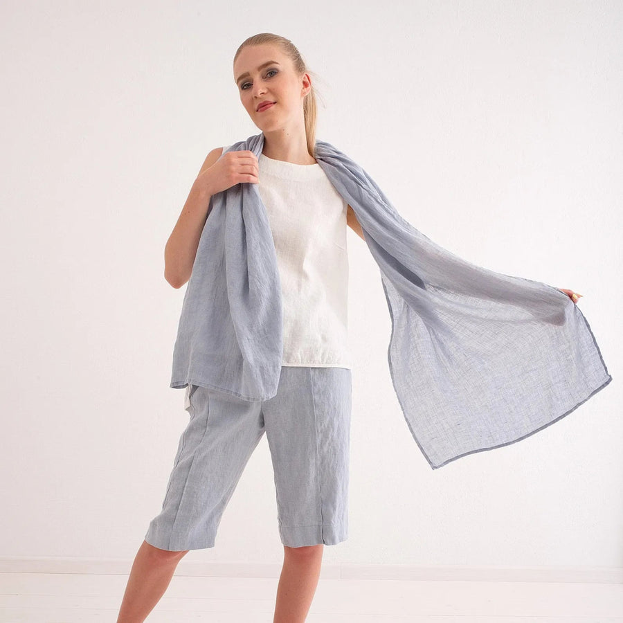 Dünner Leinenschal ohne Fransen in verschieden Farben - The Baltic Shop