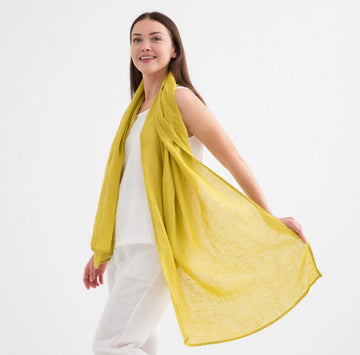 Dünner Leinenschal ohne Fransen in verschieden Farben - The Baltic Shop